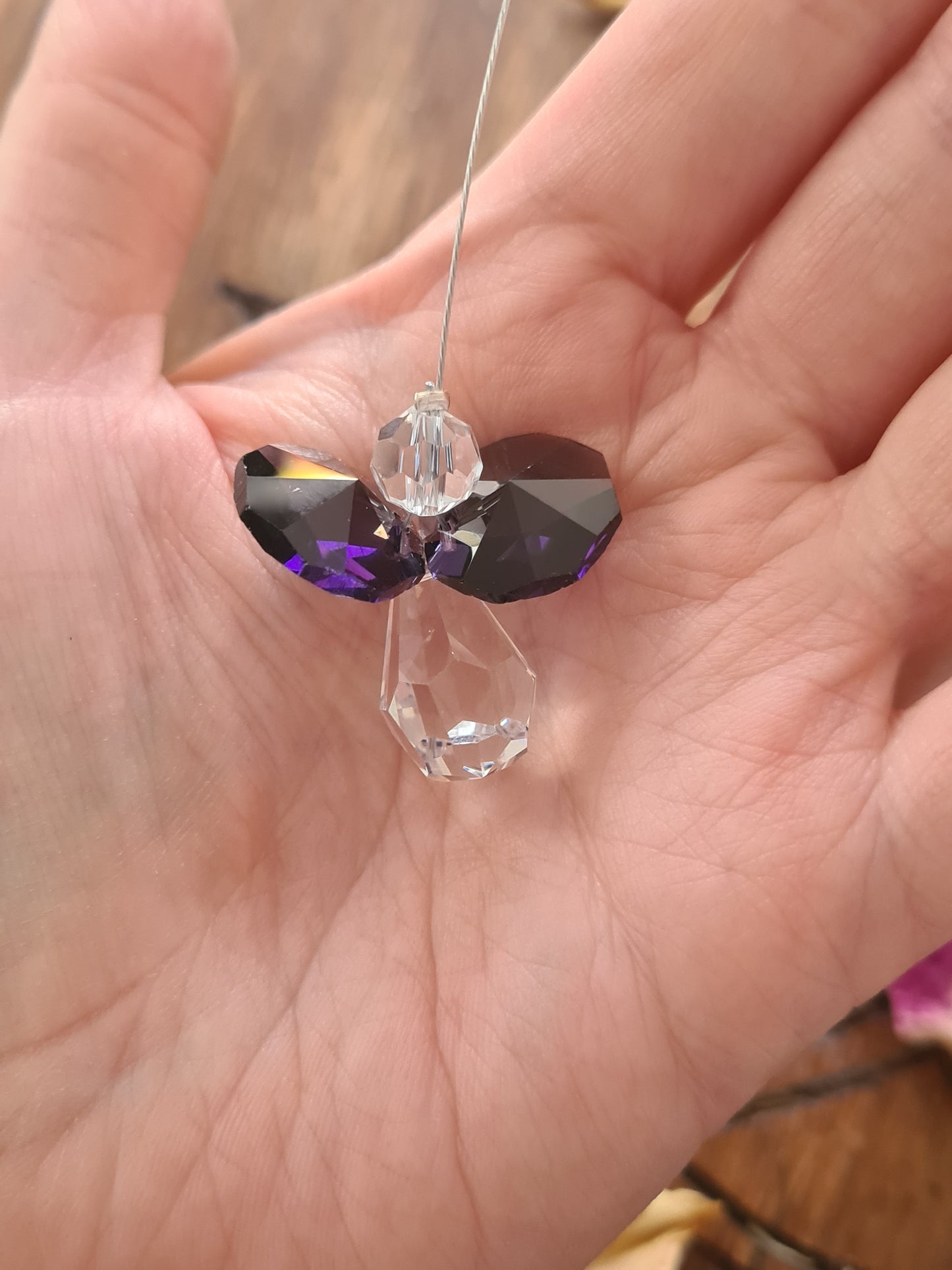 Lead Crystal Hanging Angel