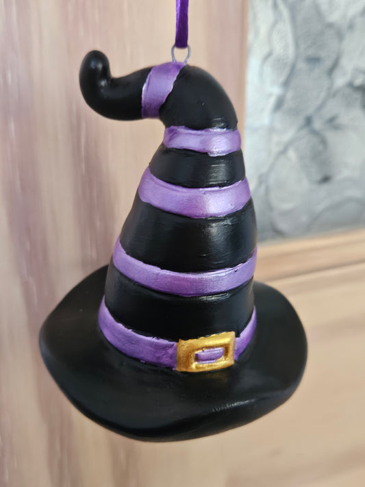 Hanging Ceramic Witch Hat 8cm