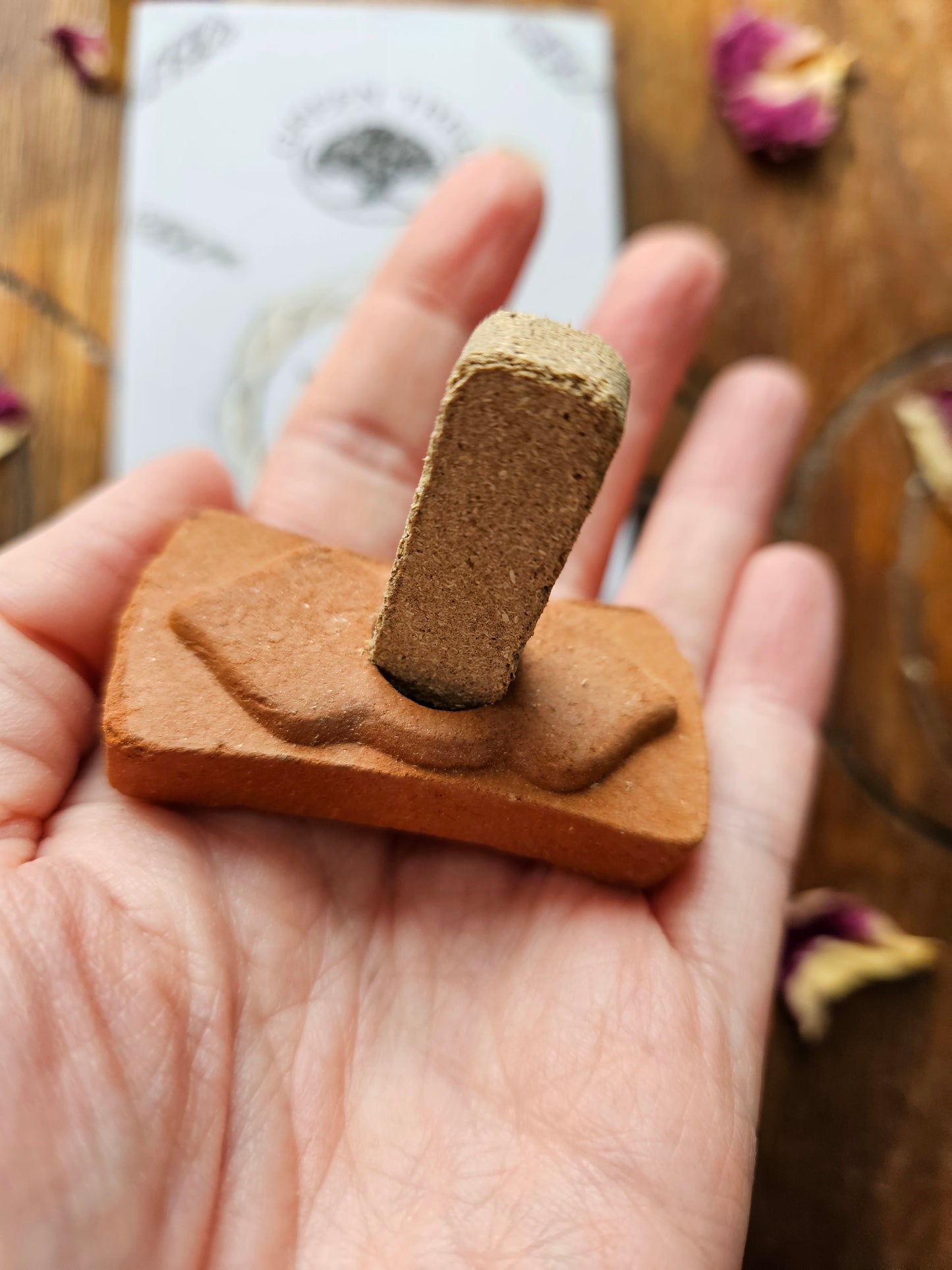 Green Tree Copal Smudge Bricks with Holder