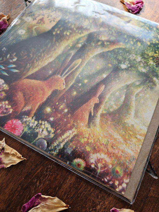 Woodland Hares Greeting Card (Blank)