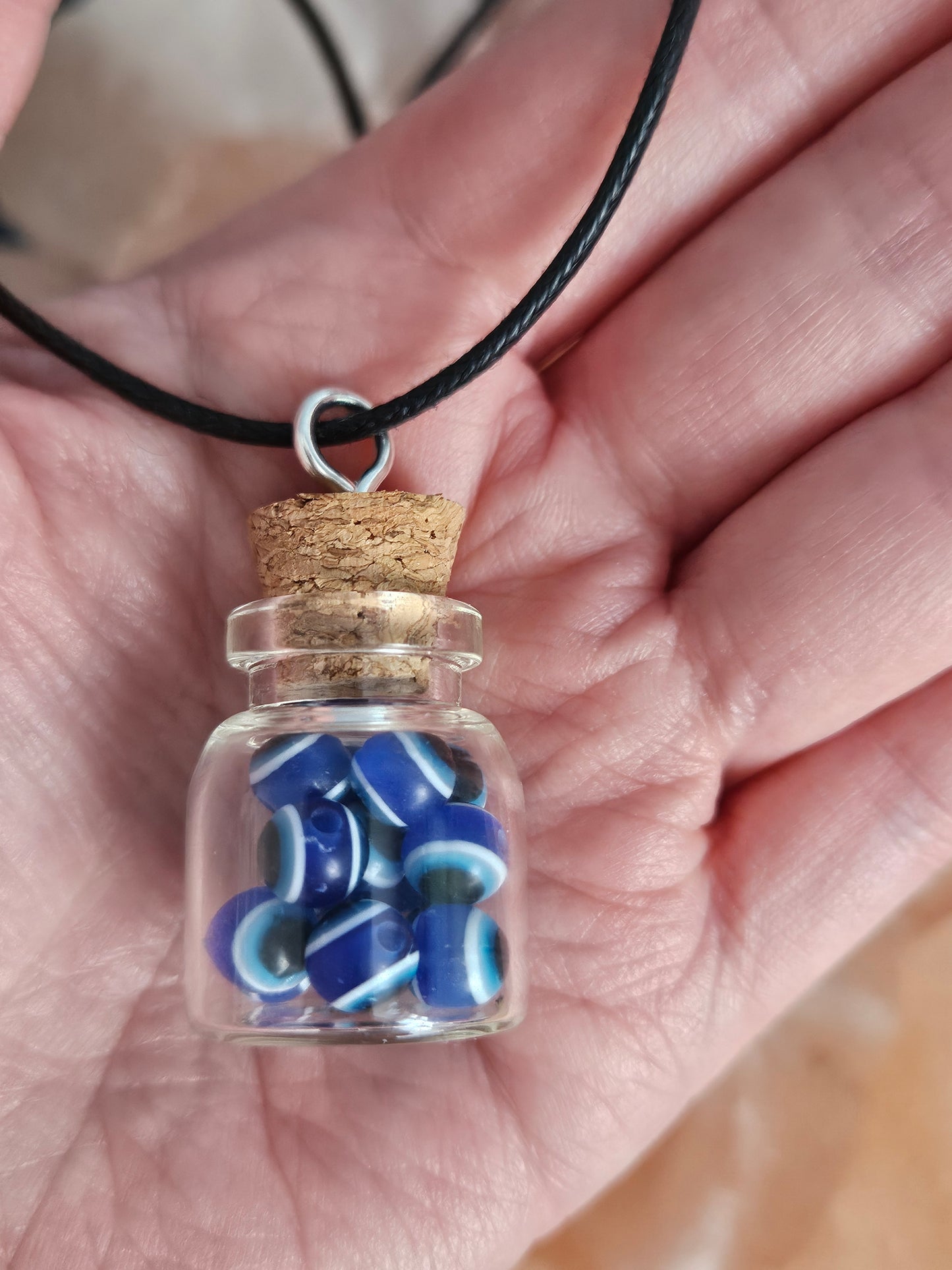 Protection Evil Eye Glass Vial Pendant