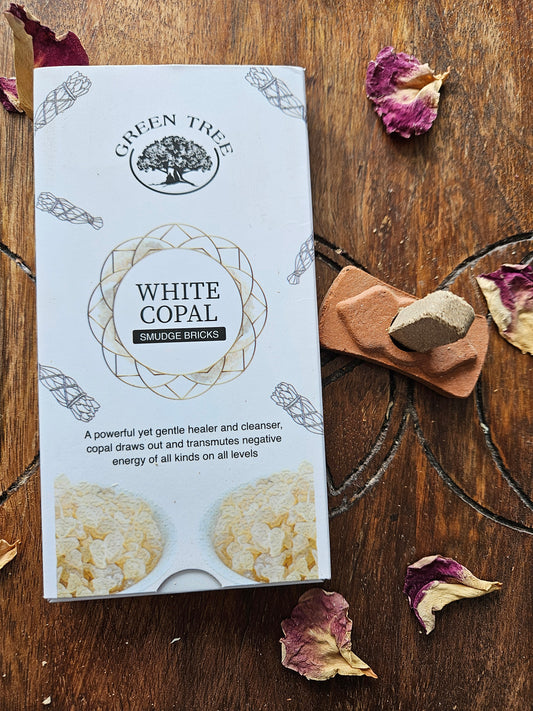 Green Tree Copal Smudge Bricks with Holder