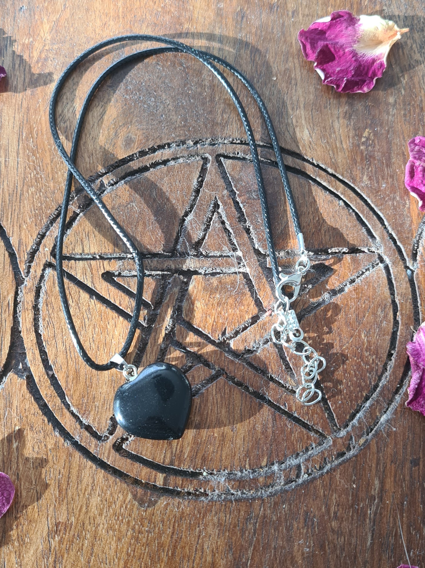 Crystal Heart Necklaces on a 16inch black cord