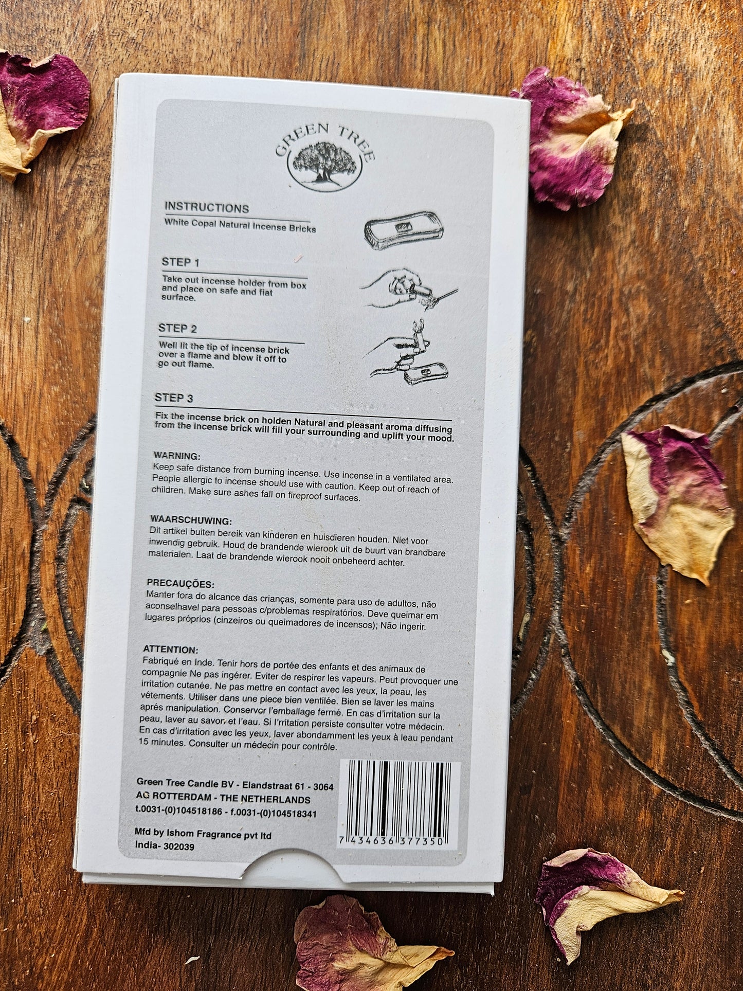 Green Tree Copal Smudge Bricks with Holder