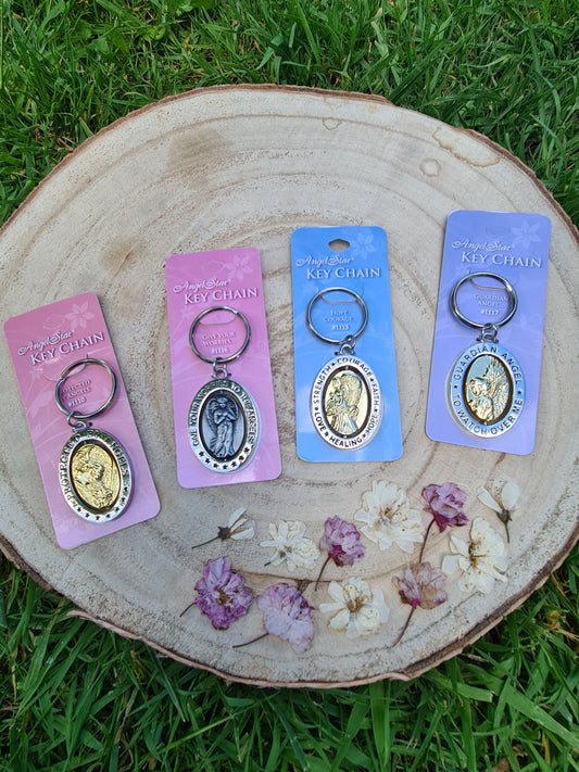 Angel Spinner Keyring ~ Guardian Angels ~ Hope and Courage ~
