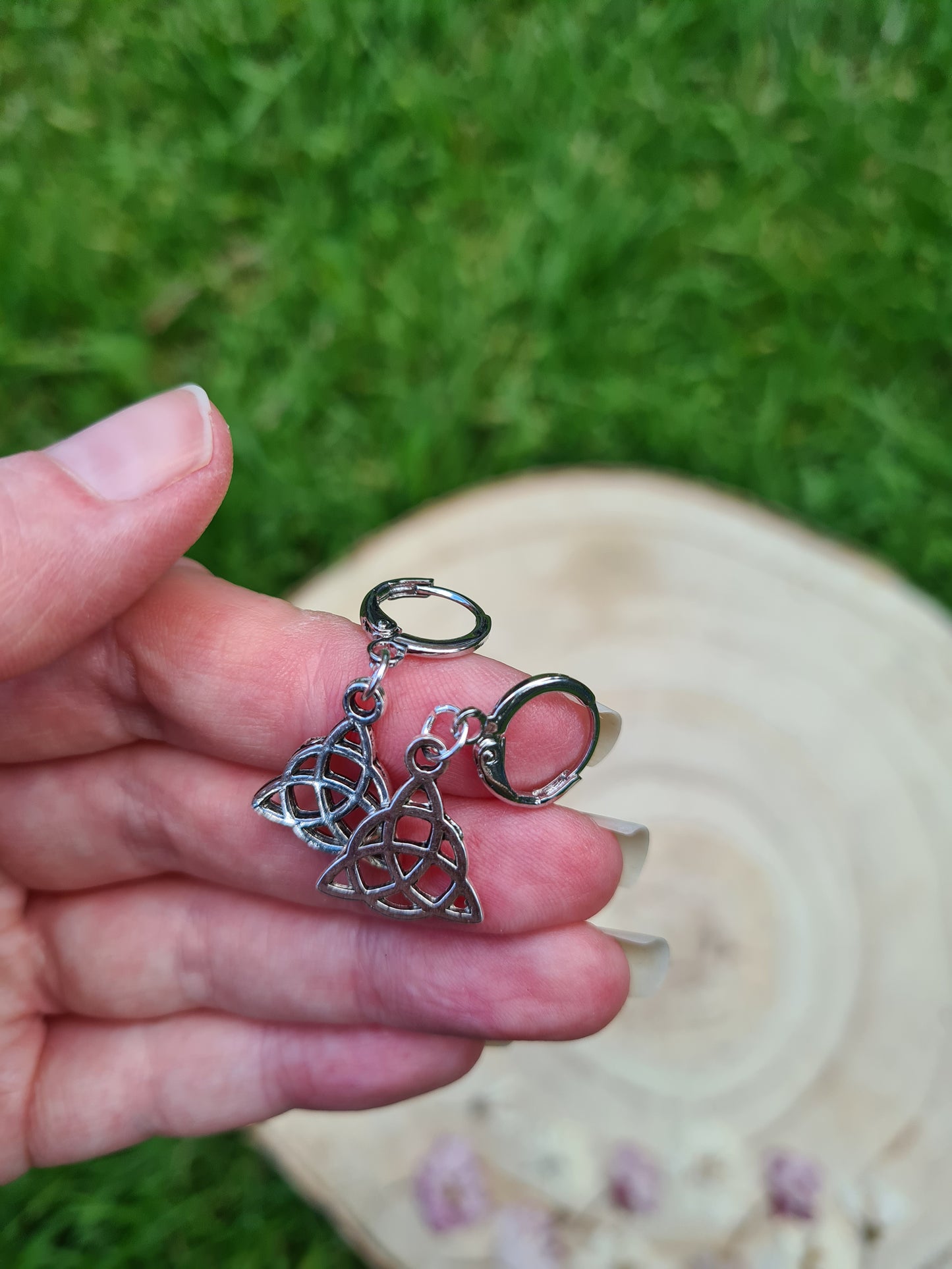 Triquetra ear sleeper earrings