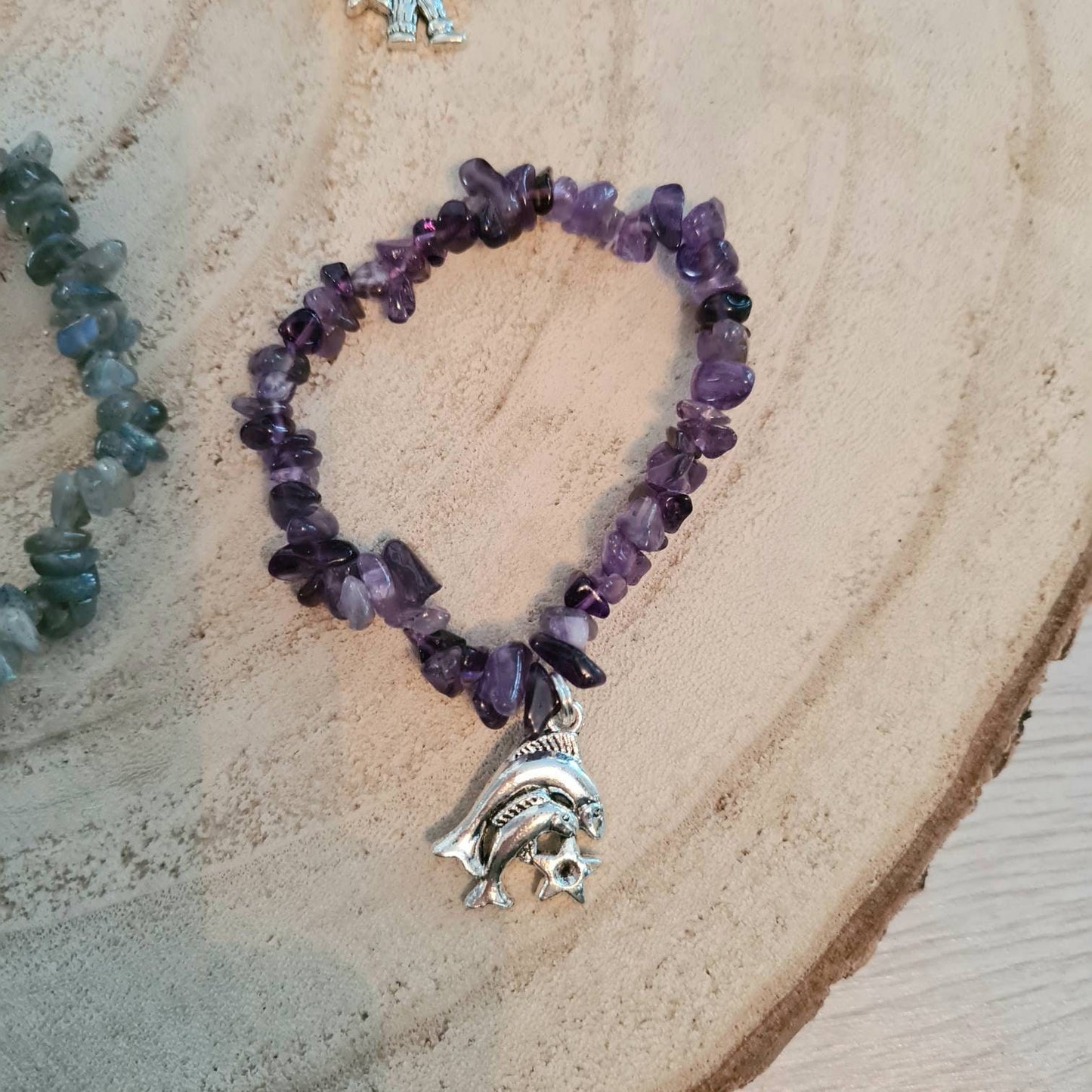 Zodiac crystal chip bracelets with charm ~Virgo ~ Libra ~ Scorpio ~ Sagittarius ~ Capricorn ~ Aquarius ~ Pisces ~