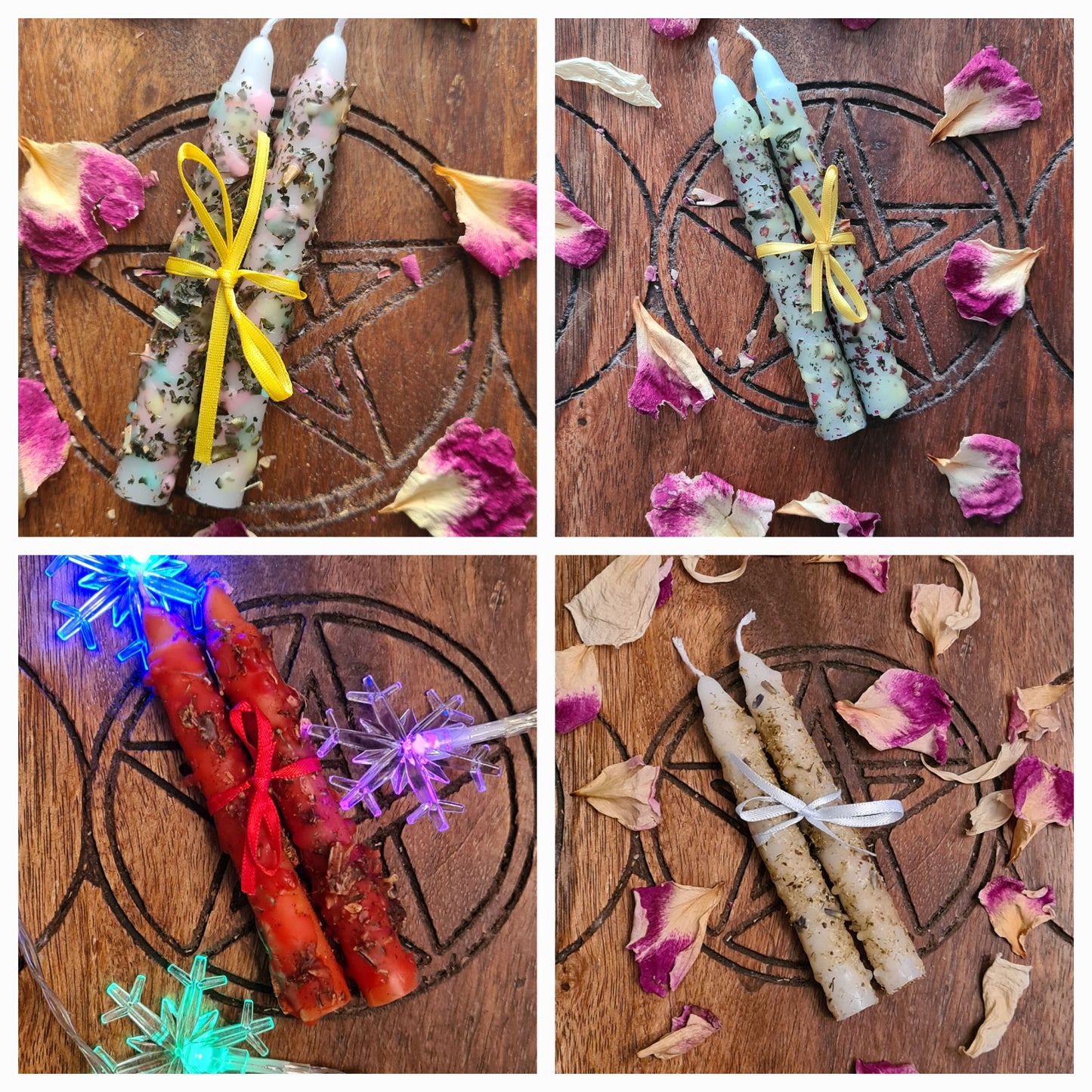 Candles of the Sabbats ~ Dressed Spell Candles ~ Yule ~ Imbolc ~ Ostara ~ Beltane ~ Litha