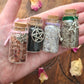 Witch's Salt vials -  Black Salt - Purple Salt - Pink Salt - Green Salt -  Glass Vials