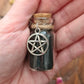 Witch's Salt vials -  Black Salt - Purple Salt - Pink Salt - Green Salt -  Glass Vials