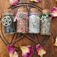 Witch's Salt vials -  Black Salt - Purple Salt - Pink Salt - Green Salt -  Glass Vials