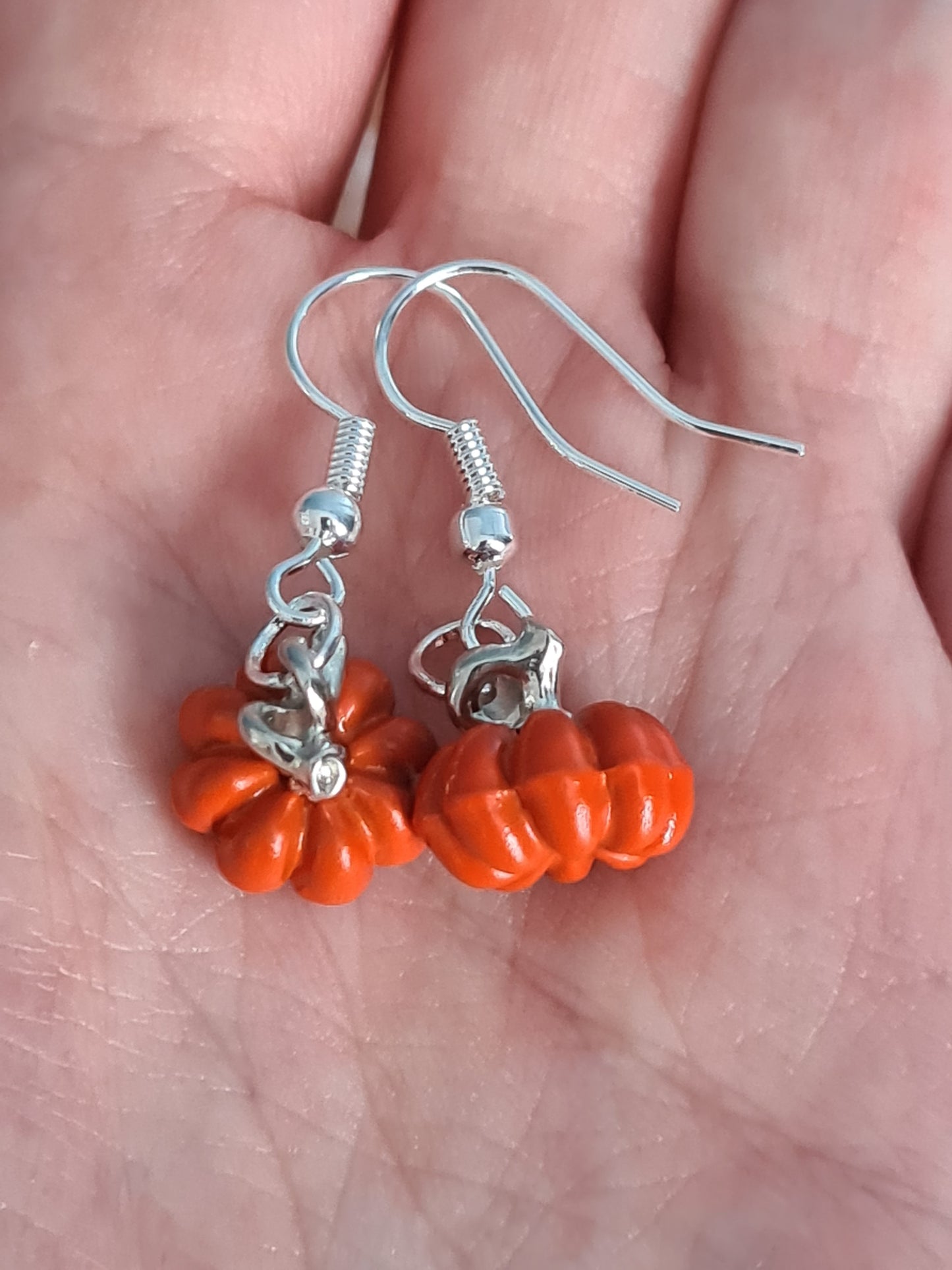 Pumpkin enamel earrings