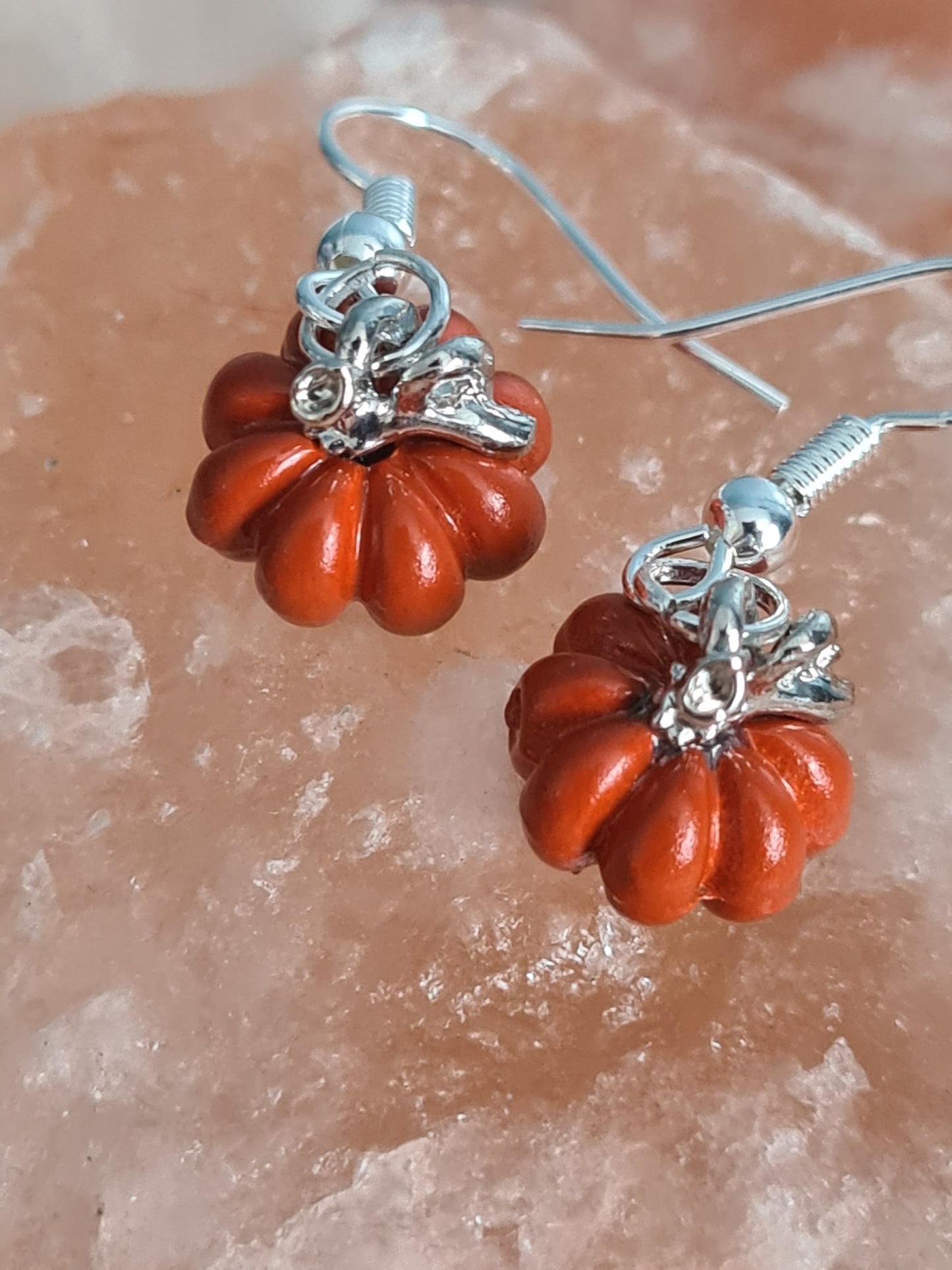 Pumpkin enamel earrings