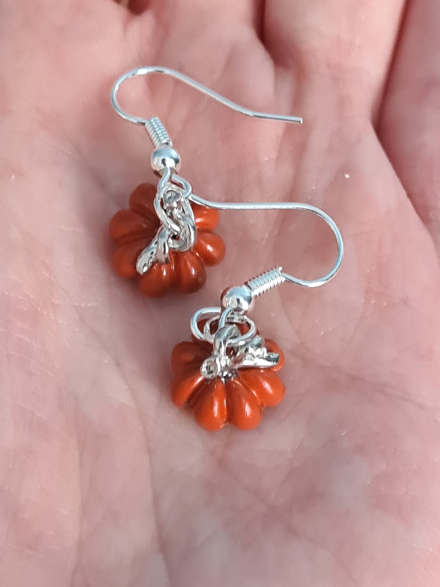 Pumpkin enamel earrings