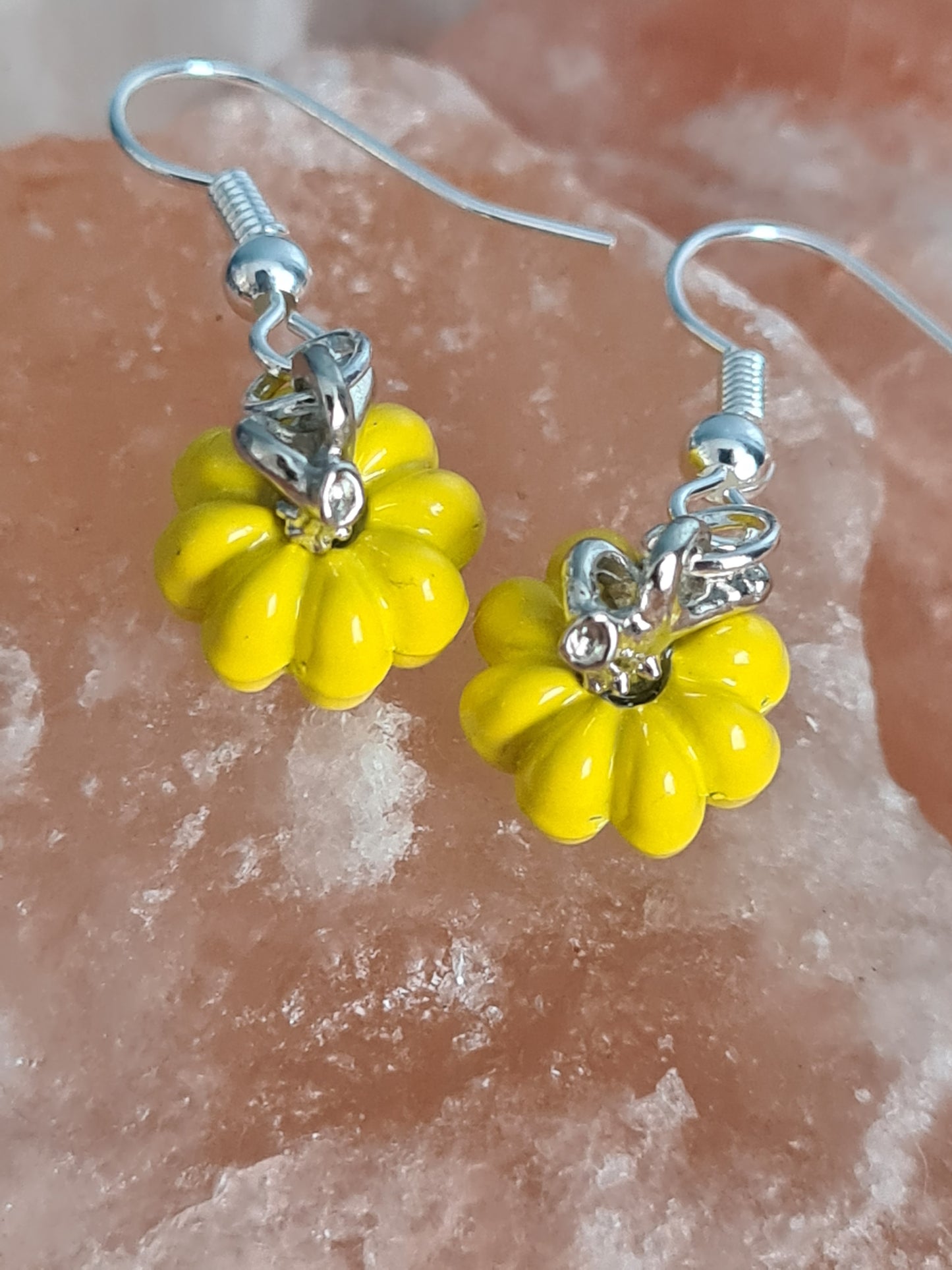 Pumpkin enamel earrings