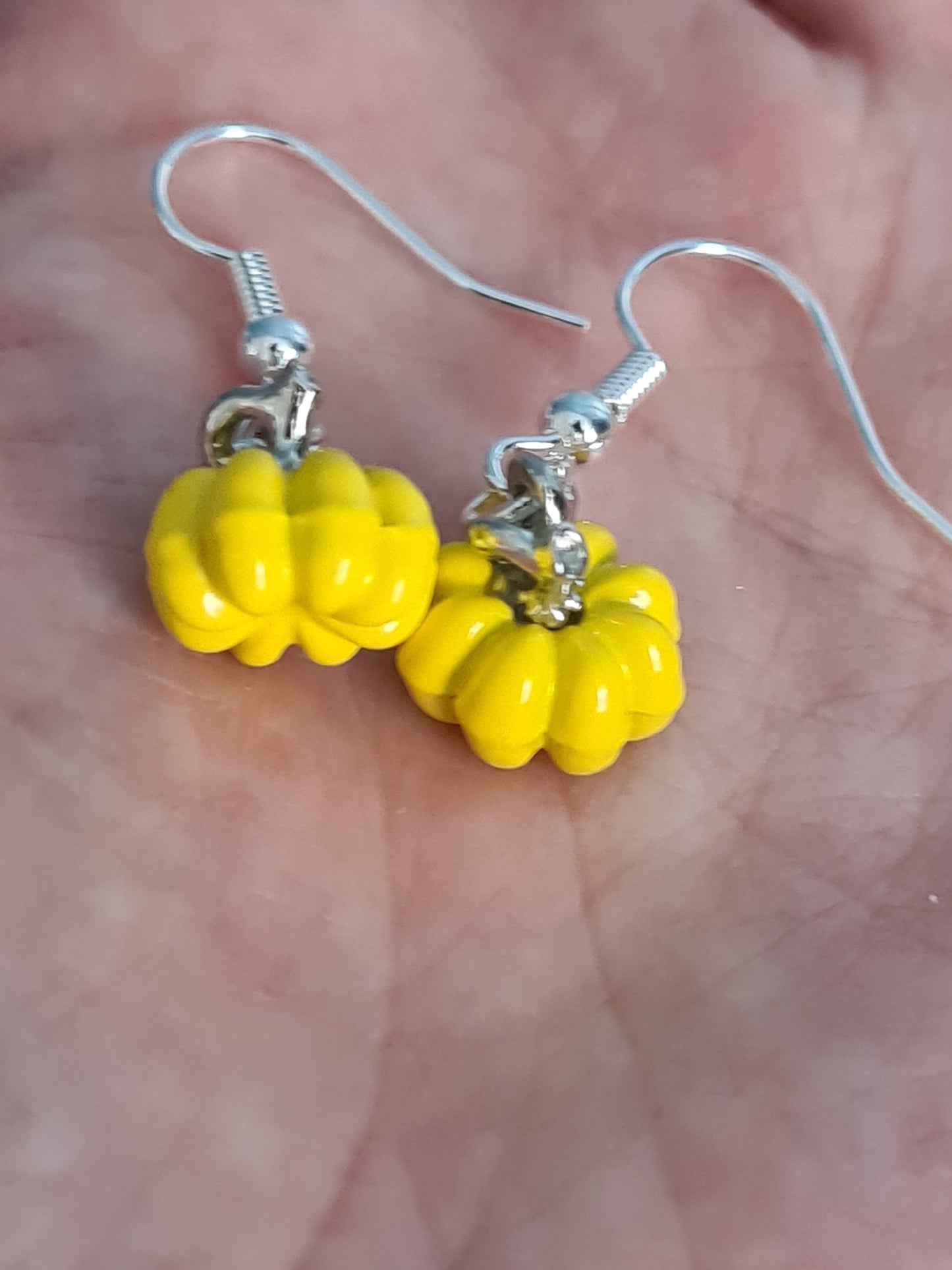 Pumpkin enamel earrings