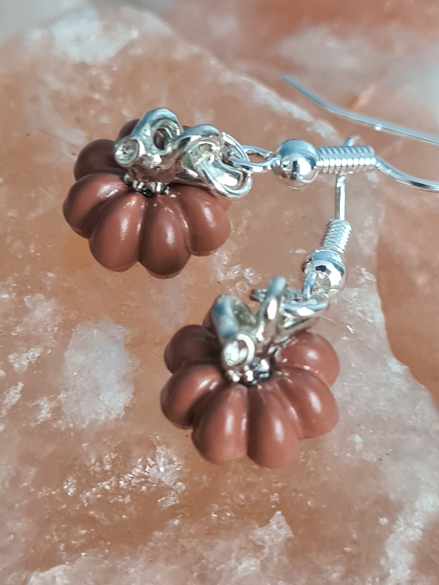 Pumpkin enamel earrings