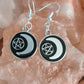 Occult black and silver earrings