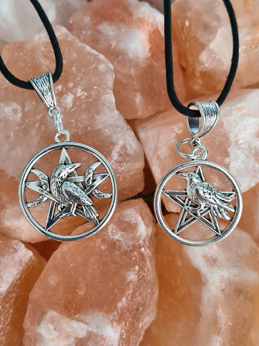 Pentacle and Crow Unisex Pendant