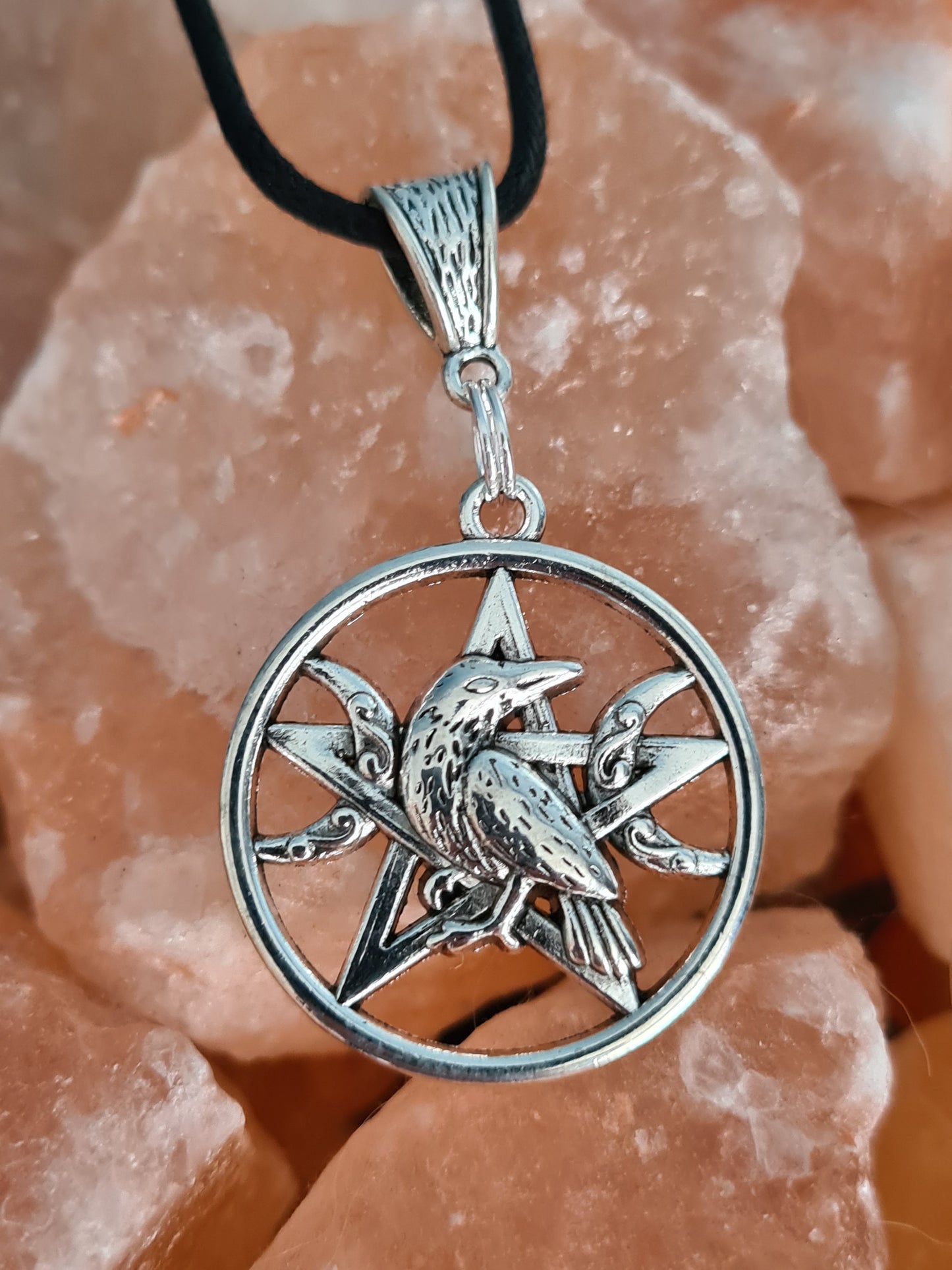 Pentacle and Crow Unisex Pendant