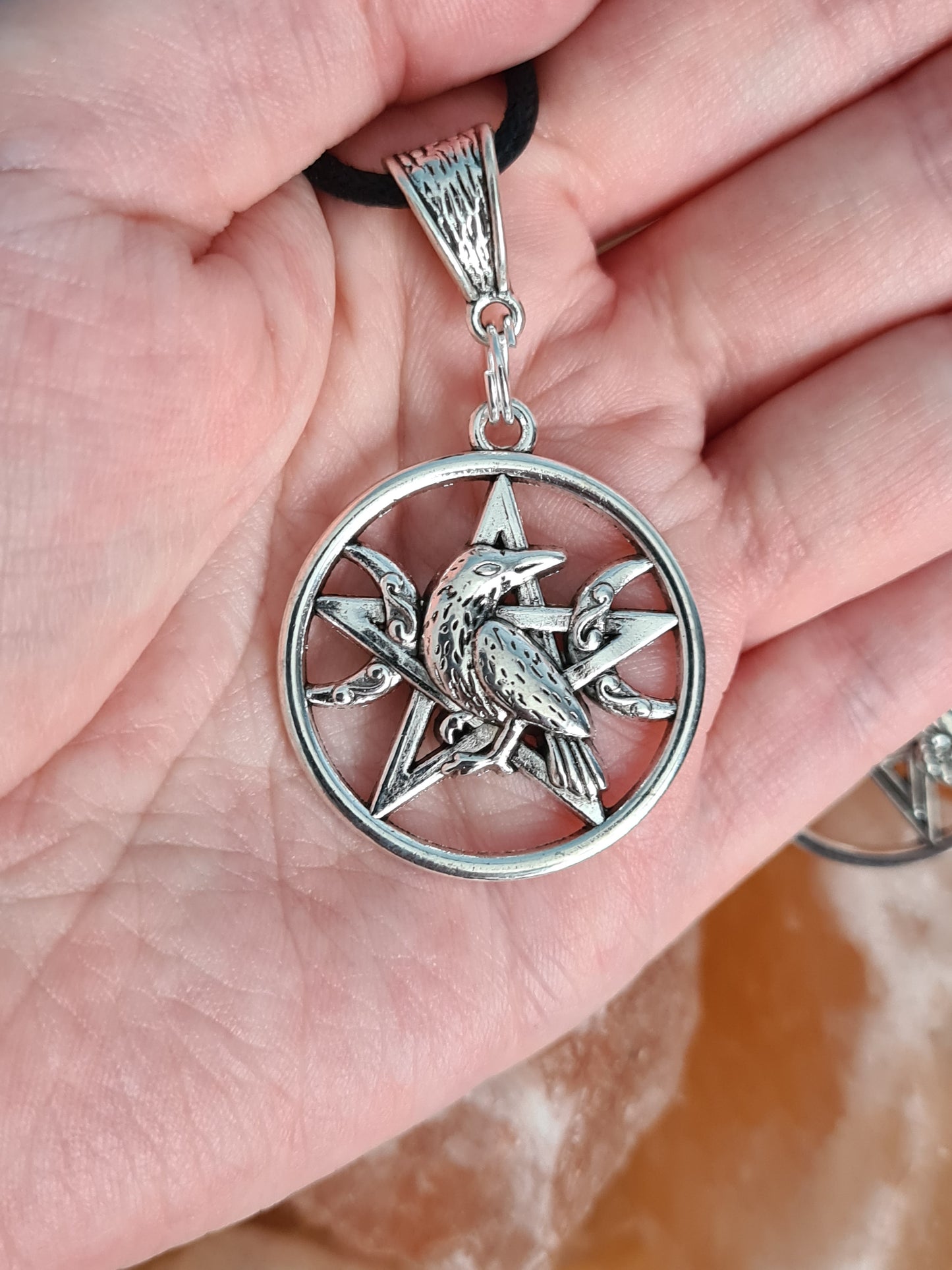 Pentacle and Crow Unisex Pendant