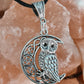 Moon and Pentagram Wolf or Owl Unisex Pendant