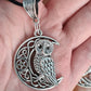 Moon and Pentagram Wolf or Owl Unisex Pendant