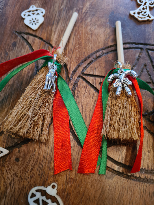 Winter Solstice Mini Besom Broom - Yule