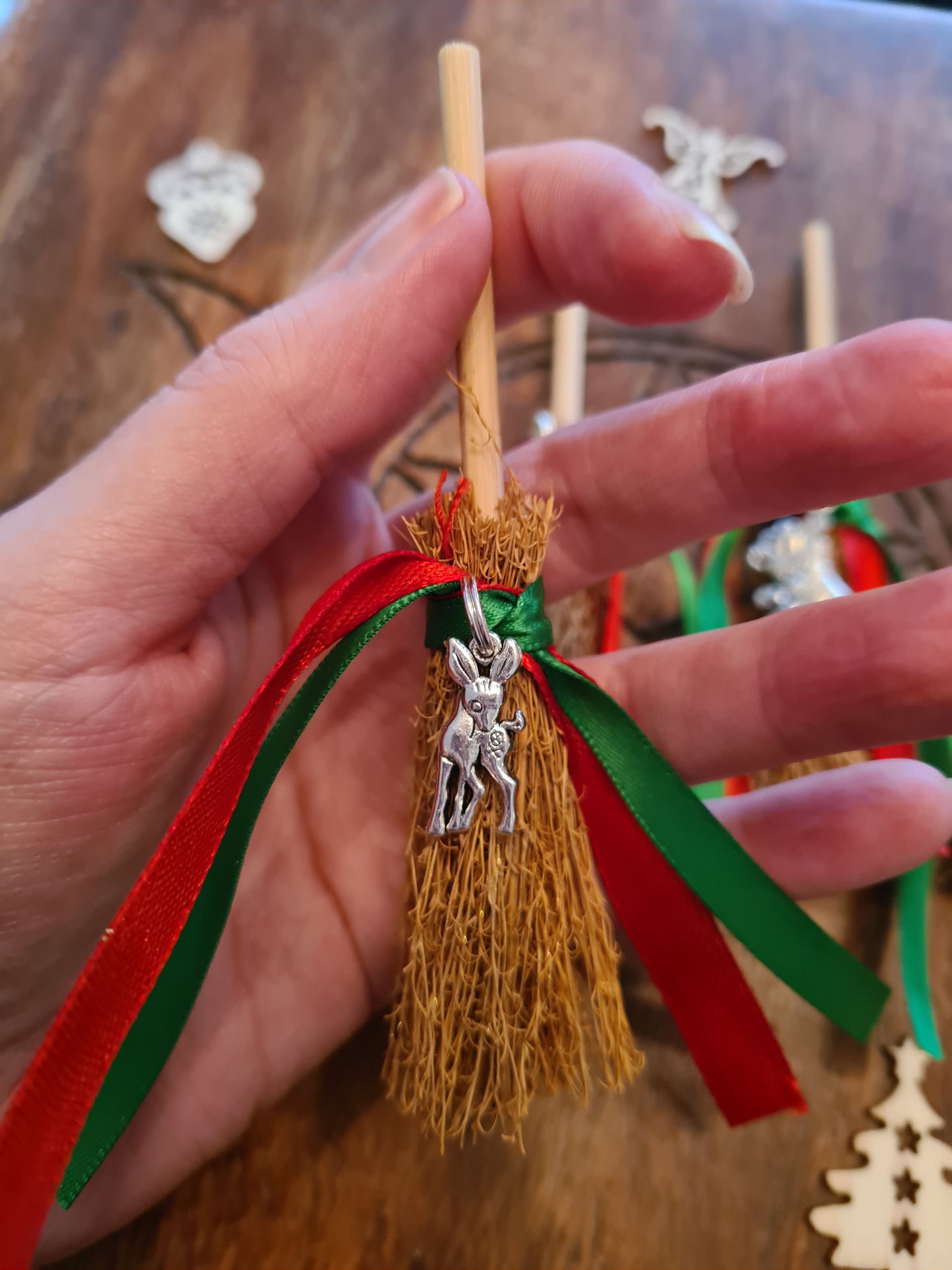 Winter Solstice Mini Besom Broom - Yule