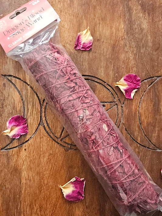 22.5CM LARGE DRAGONS BLOOD SMUDGE STICK WAND