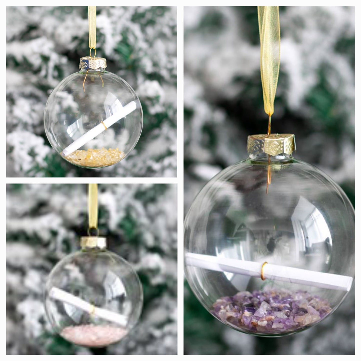 Manifestation Baubles - Amethyst, Rose Quartz or Citrine