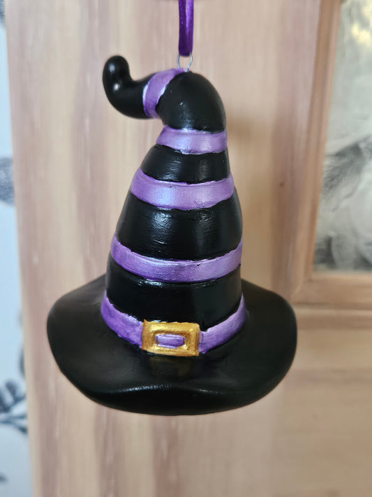 Hanging Ceramic Witch Hat 8cm
