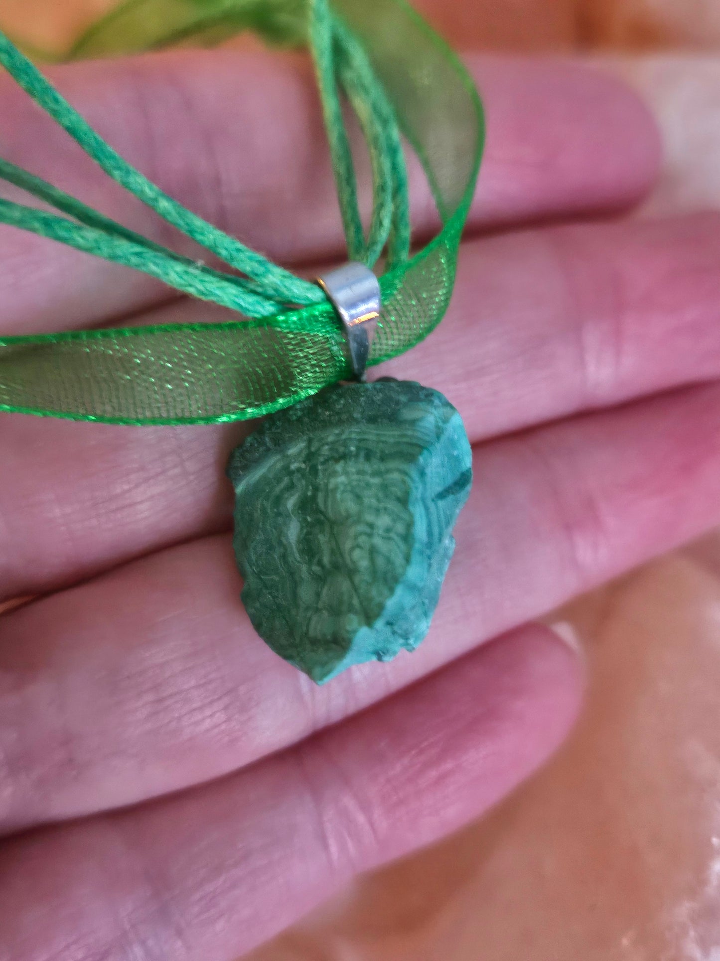 Rough Natural Malachite Pendant