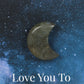 Crystal Moon Greeting Card - labradorite or black obsidian