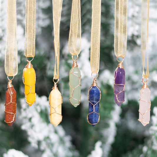 Set of 7 Crystal Christmas/Yule Hanging Decorations