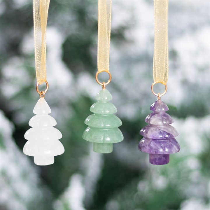 Set Of 3 Crystal Christmas/Yule Tree Decorations