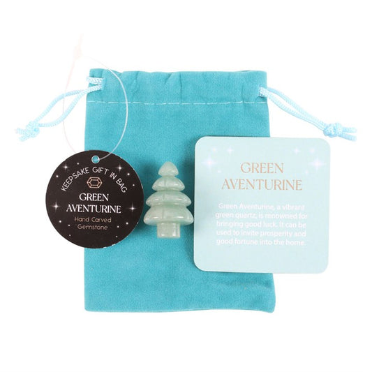 Green Aventurine Crystal Christmas Tree In A Bag