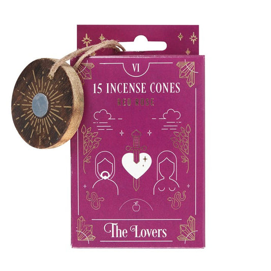 The Lovers Red Rose Tarot Incense Cone