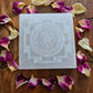 Selenite Charging plate engraved with Shri Yantra - Divine  - Crystal Gridding