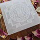 Selenite Charging plate engraved with Shri Yantra - Divine  - Crystal Gridding