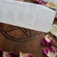 Selenite Charging plate engraved with Shri Yantra - Divine  - Crystal Gridding