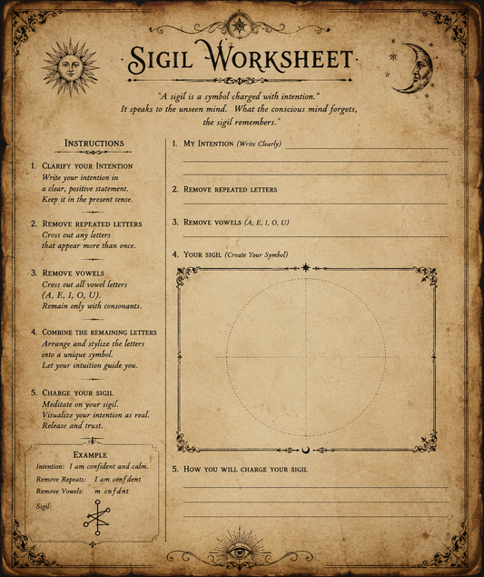 Sigil Worksheet ~ Digital product