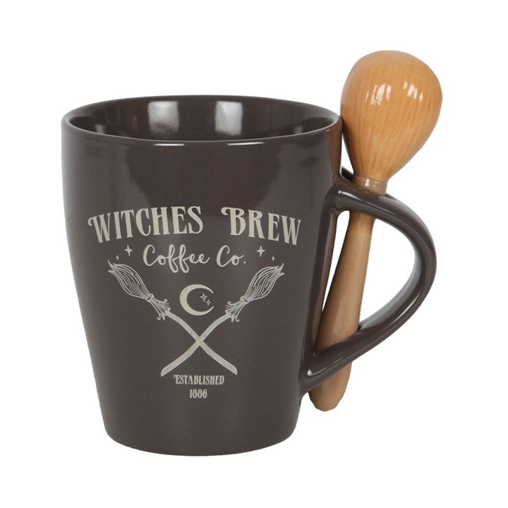 Witch Mugs - Witches Brew Coffee Co - Broomstick runs on Coffee