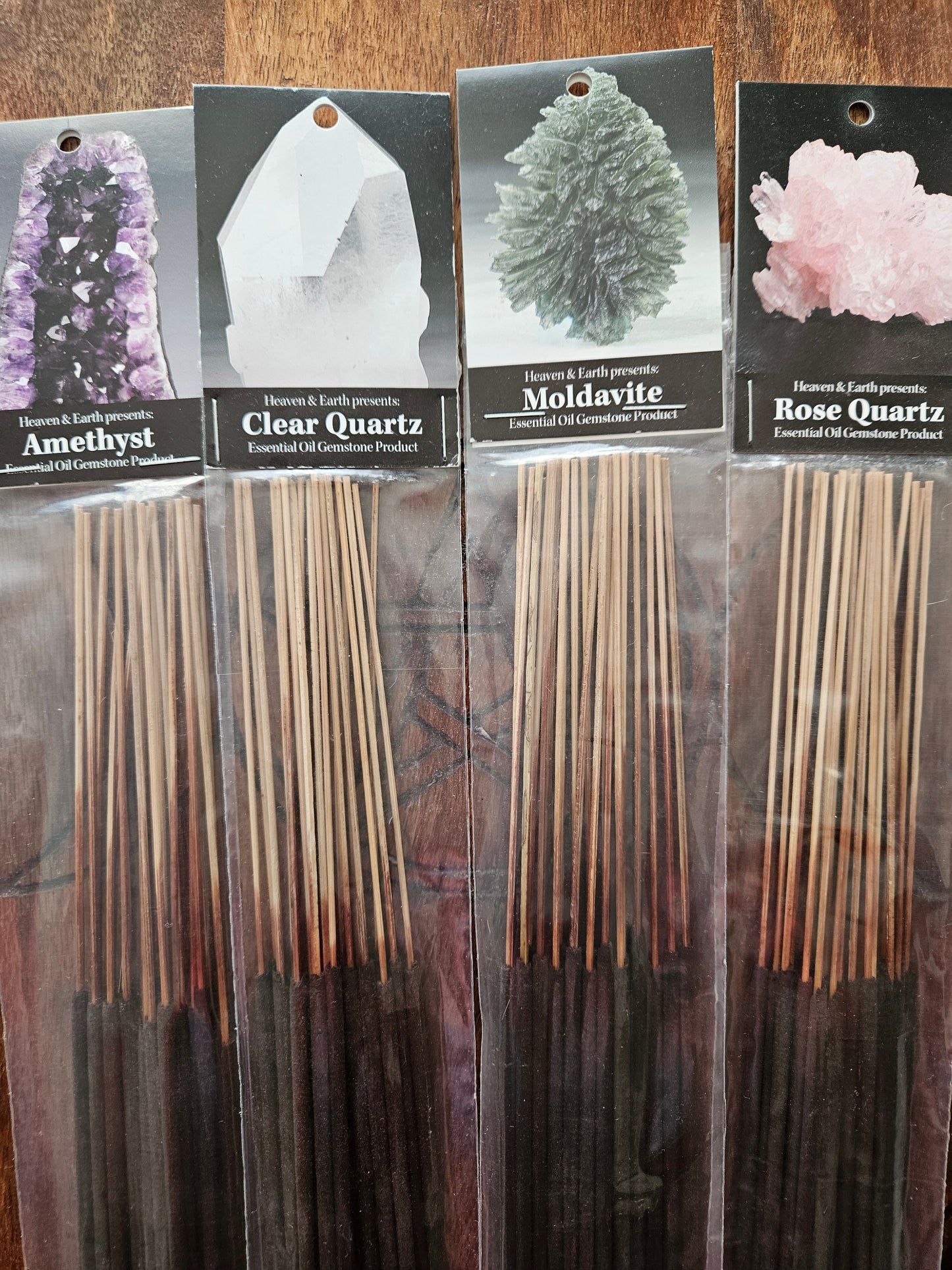 Crystal Incense Sticks ~ Moldavite ~ Clear Quartz ~ Rose Quartz ~ Amethyst