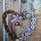 Spring Ostara Heart Rattan Witch Bell Wreath with eggs and flowers