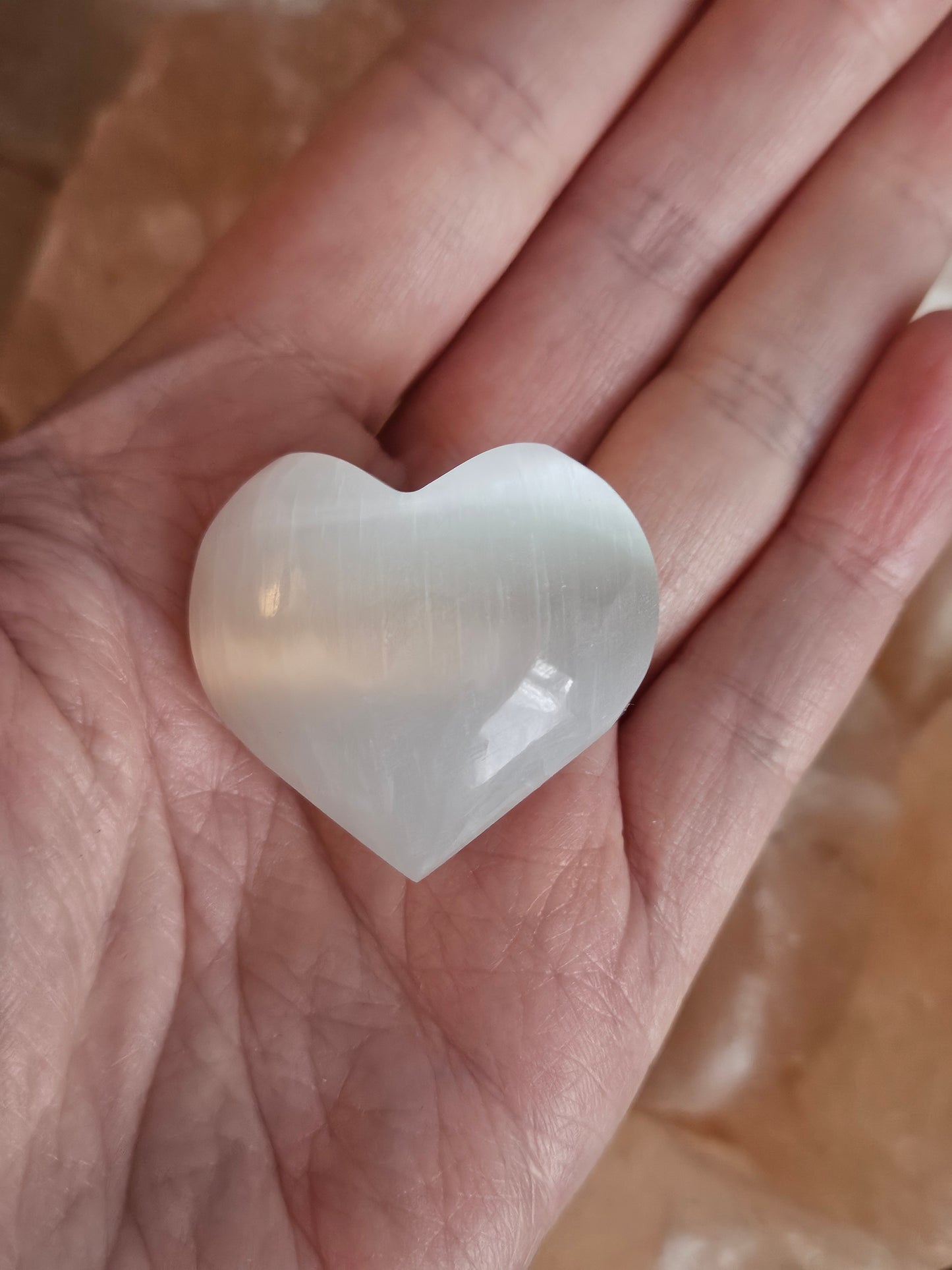 Crystal Selenite Pocket Love Hearts