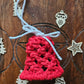 Red and white Macrame Mini Bell