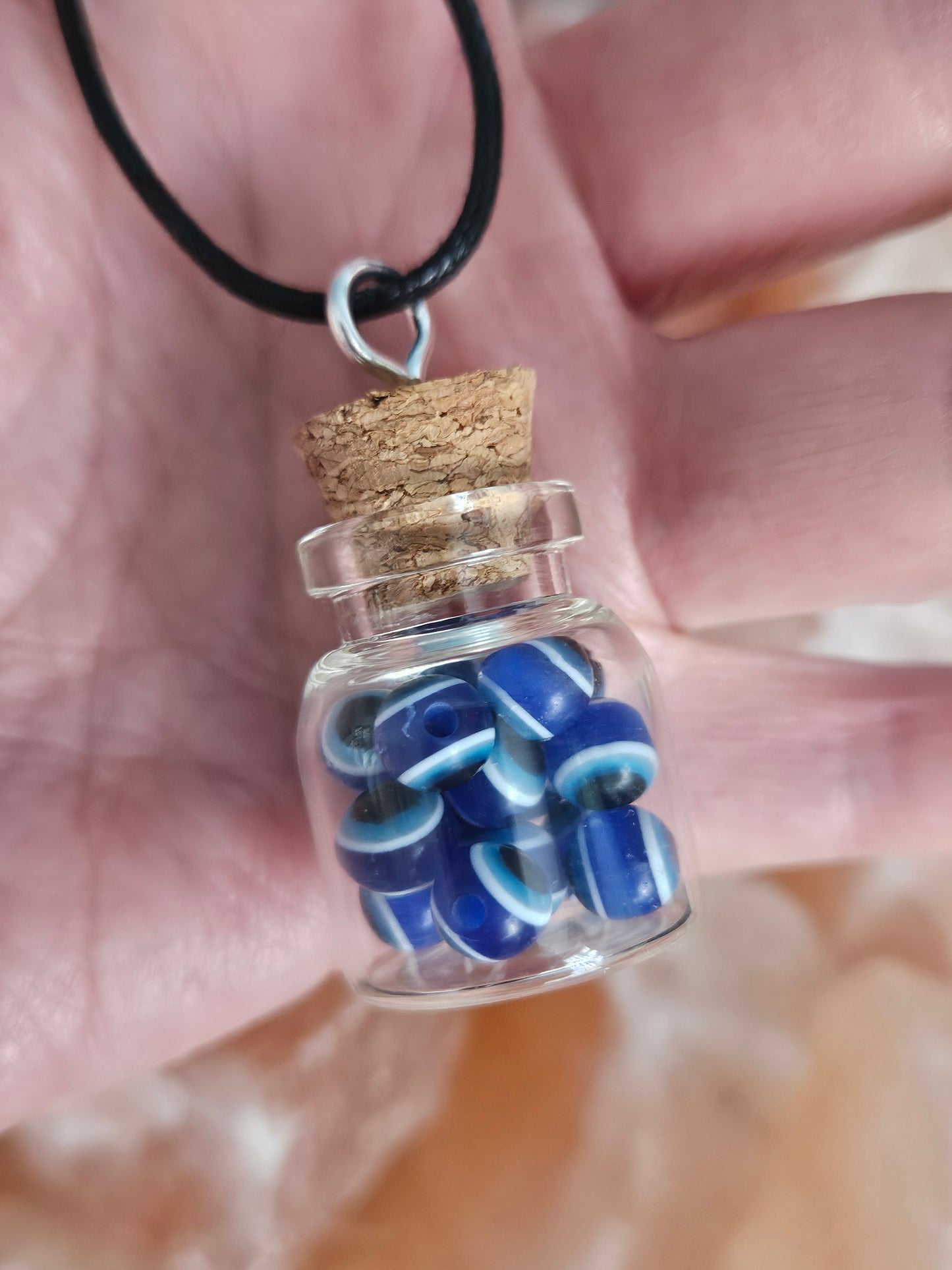 Protection Evil Eye Glass Vial Pendant