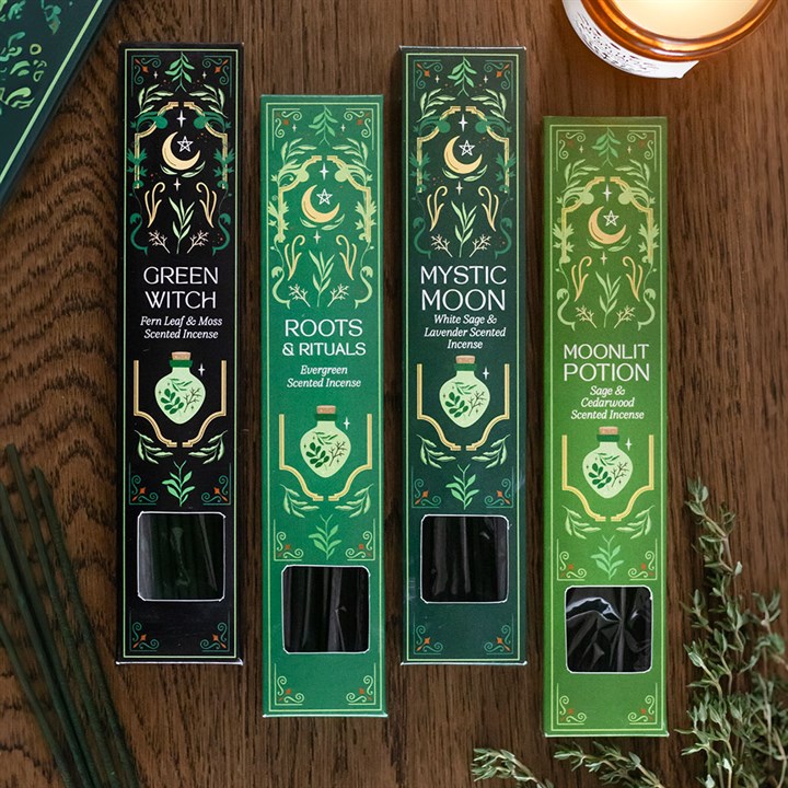 Green Witch Incense Stick and Spell Candle Gift Set