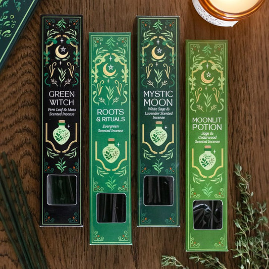 Green Witch Incense Stick and Spell Candle Gift Set